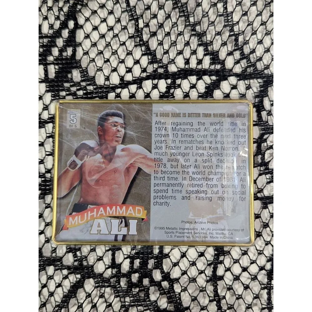 Muhammad Ali Metallic Impressions Embossed Metal Card Set w/ Tin | NIB | 1995 - Picture 15 of 16